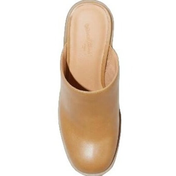 NIB Universal‎ Threads Womens Tan Leather Block Heel Mules Size 6 - Picture 4 of 8